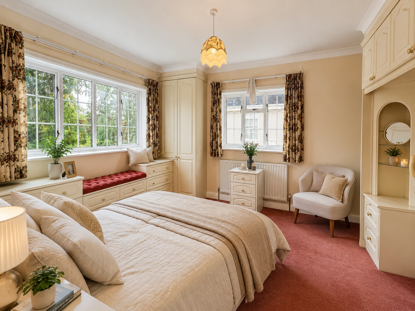 Bedroom virtually staged by ReShot